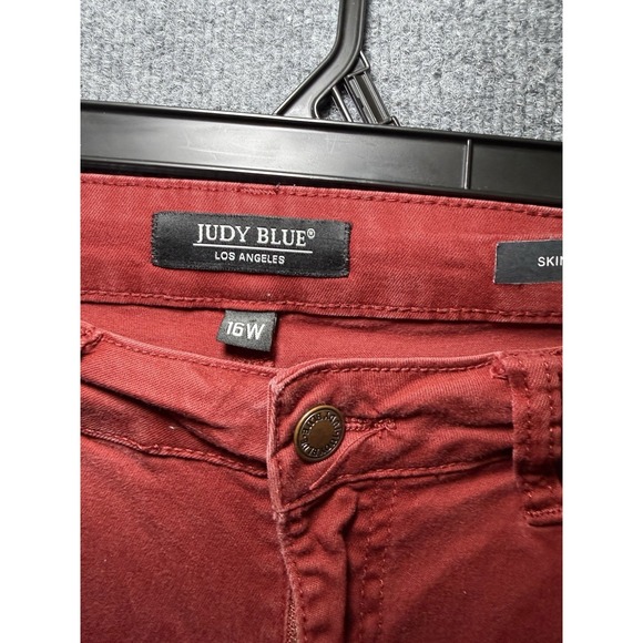 Judy Blue Jeans Womens 16W Red Wash Denim Skinny Fit - Picture 5 of 11